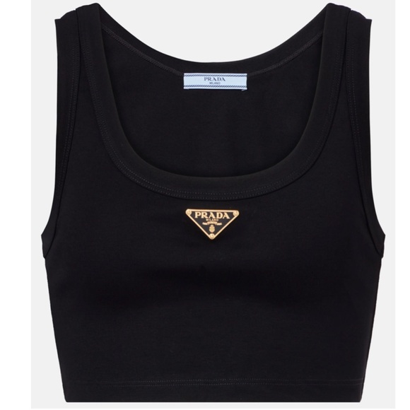 PRADA logo cropped tank top - Picture 1 of 5